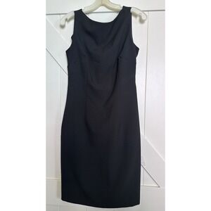 French Connection‎ Sz 6 Sheath Black Dress Sleeveless Side Slit